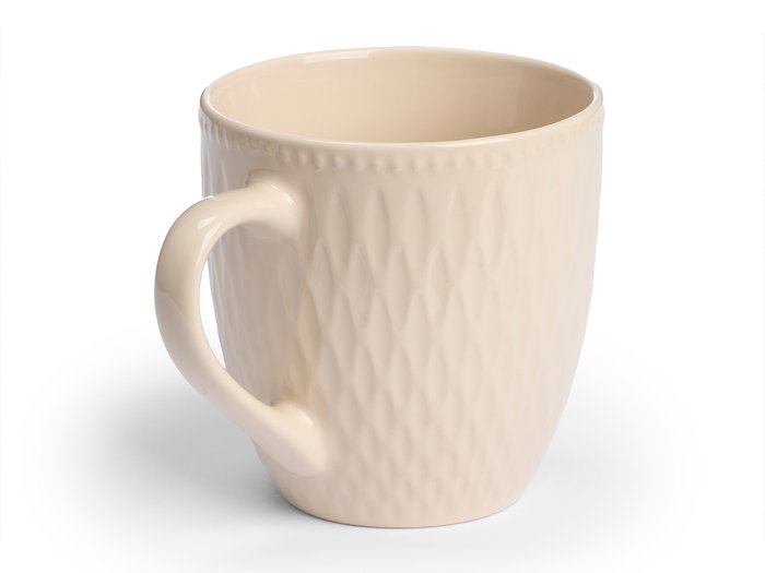 Vessia Tazon Desayuno 600ml Ceramica Loza Beige Gris 15x11.5x11 cm (Set de 24)