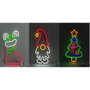 Basics Figura Navideña de Neón para Colgar, 3 Modelos Variados (Calcetín, Gnomo, Árbol) con USB, 2m Cable, 23-24x40cm