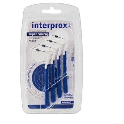 INTERPROX Cepillo Interdental Conico 2G Super 4 Unidades Modelo 33754 para Limpieza Interproximal INTERPROX Cepillo Interdental Conico 2G Super 4 Unidades Modelo 33754 para Limpieza Interproximal