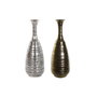 DKD Home Decor Set de 2 Jarrones de Aluminio LUVATO Desgastado Dorado y Plateado