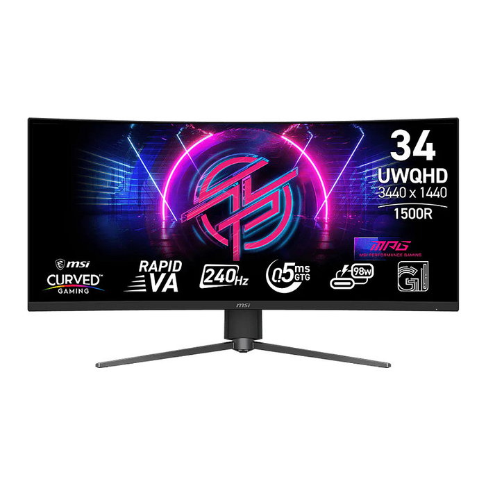 MSI MPG 346CQRFDE X24 Monitor Gaming Curvo UltraWide Quad HD 34 pulgadas 240 Hz, Negro MSI MPG 346CQRFDE X24 Monitor Gaming Curvo UltraWide Quad HD 34 pulgadas 240 Hz, Negro