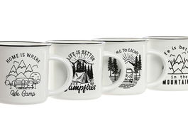 DKD Home Decor Mug Alpino Blanco Negro 8.7 x 8 x 9.4 cm (12 Unidades)