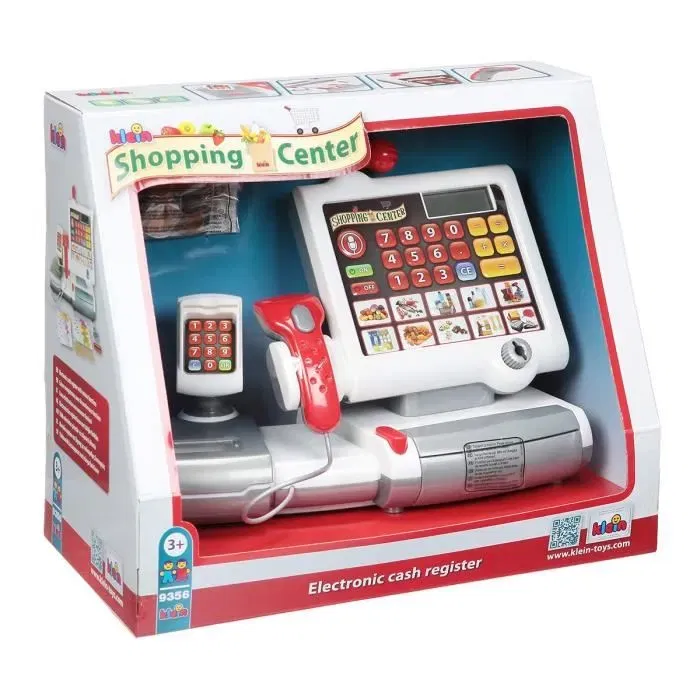 KLEIN Caja Registradora Táctil Centro Comercial con Escáner y Balanza, Juguete para Niños a Partir de 3 Años