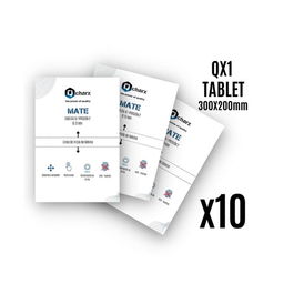 Qcharx Láminas Protectoras Frontales Mate Hidrogel pack 10 para Tablet QX1 hasta 10.5" - Antihuellas y Antirreflejos