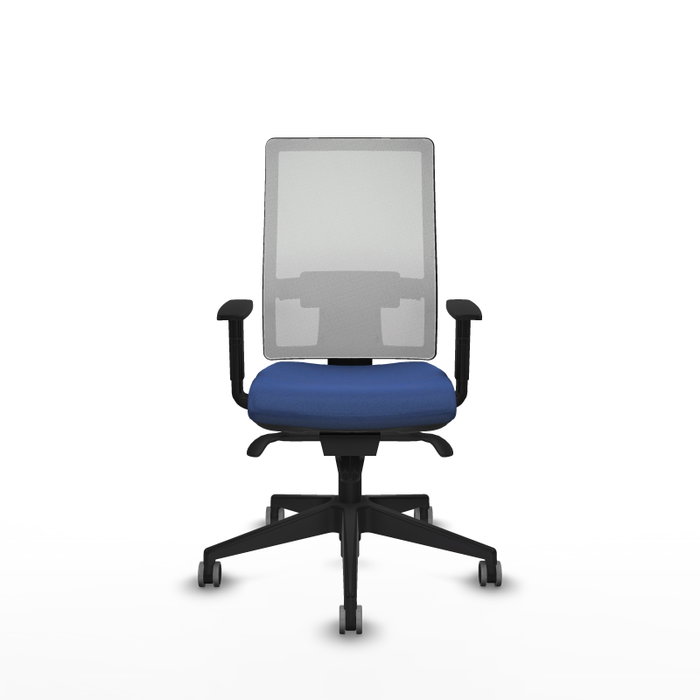 PIQUERAS Y CRESPO Silla de oficina Horna con mecanismo Sincro, Azul marino y Blanco