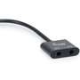 Equip 133469 Cable Adaptador USB-C a Audio DAC con 2 Salidas Jack 3.5mm Hembra para Auriculares y Micrófono - 0.15 m, Negro