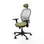 PIQUERAS Y CRESPO Silla de oficina Jorquera con mecanismo Sincro/Traslack, Verde oliva y Blanco