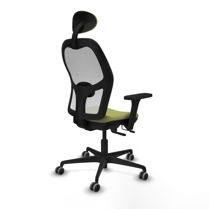 PIQUERAS Y CRESPO Silla de oficina Jorquera con mecanismo Sincro/Traslack, Verde oliva y Blanco