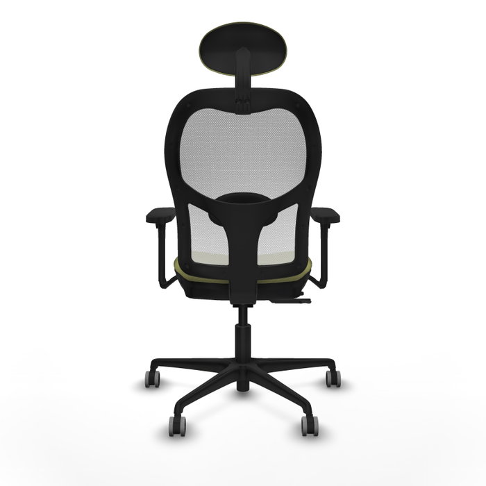 PIQUERAS Y CRESPO Silla de oficina Jorquera con mecanismo Sincro/Traslack, Verde oliva y Blanco