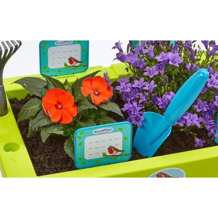 Ecoiffier 4290 La Jardinera Adornada 31 cm con 11 Accesorios para Jardinería Infantil
