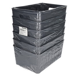 GSC Evolution Cesto organizador plástico 5,2L Gris - Pack de 6 unidades retráctil