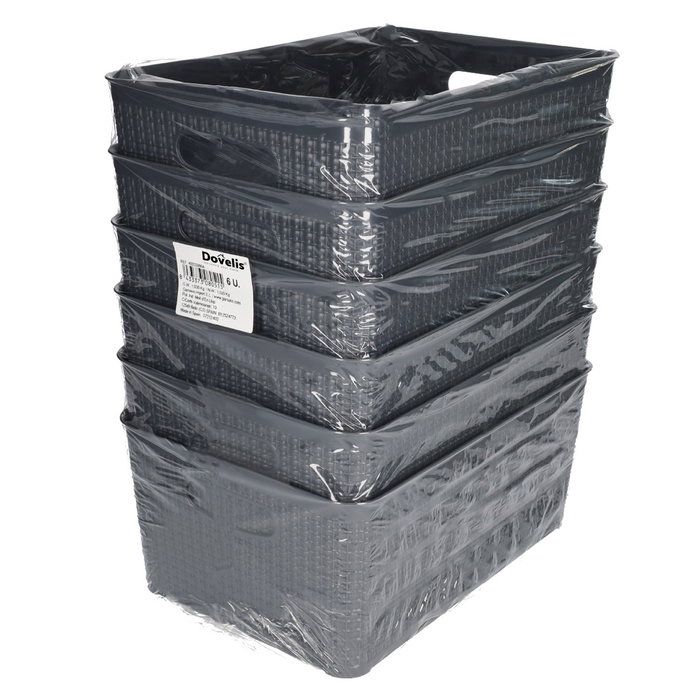 GSC Evolution Cesto organizador plástico 5,2L Gris - Pack de 6 unidades retráctil GSC Evolution Cesto organizador plástico 5,2L Gris - Pack de 6 unidades retráctil