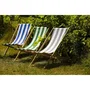 Jardin Prive Tumbona Cancale Lona Fija Verde Algodón 200gr/m² Estructura Haya Maciza FSC Multiposiciones Fabricado en Francia