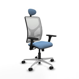 PIQUERAS Y CRESPO Silla de oficina Motilla Azul cielo y Blanco