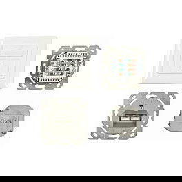 Synergy21 Dosen TP/UP, 2-fach, CAT6A, 500MHz, Reinweiss, LSA, waagrechter hinterer Kabeleingang