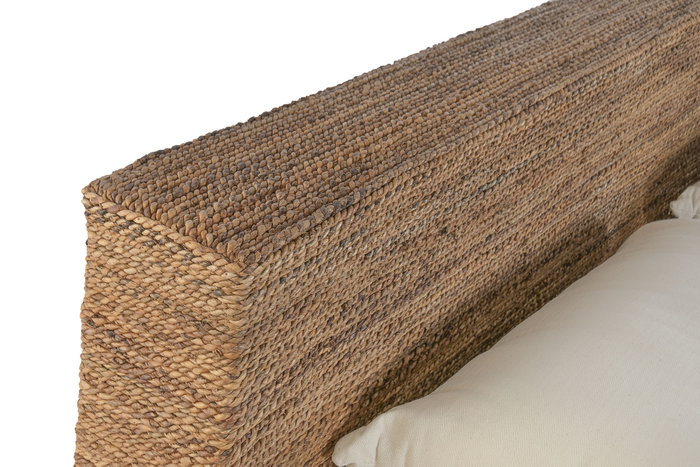 DKD Home Decor Cama Banana 1c25 Natural de Fibra de Banana y Teca, Desmontable, 220 x 192 x 92 cm (Capacidad 180x200)
