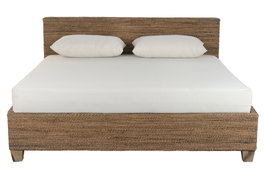 DKD Home Decor Cama Banana 1c25 Natural de Fibra de Banana y Teca, Desmontable, 220 x 192 x 92 cm (Capacidad 180x200)