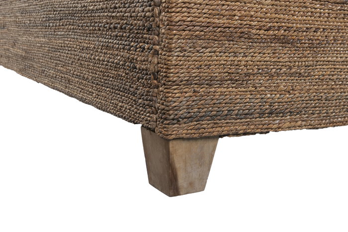 DKD Home Decor Cama Banana 1c25 Natural de Fibra de Banana y Teca, Desmontable, 220 x 192 x 92 cm (Capacidad 180x200)