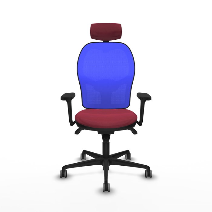 PIQUERAS Y CRESPO Silla de oficina Jorquera con mecanismo Sincro, Granate y Azul