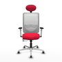 PIQUERAS Y CRESPO Silla de oficina Zulema con mecanismo Sincro/Traslack Rojo/Blanco