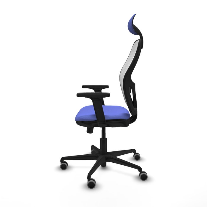 PIQUERAS Y CRESPO Silla de oficina Jorquera con mecanismo Sincro/Traslack, Azul claro y Blanco