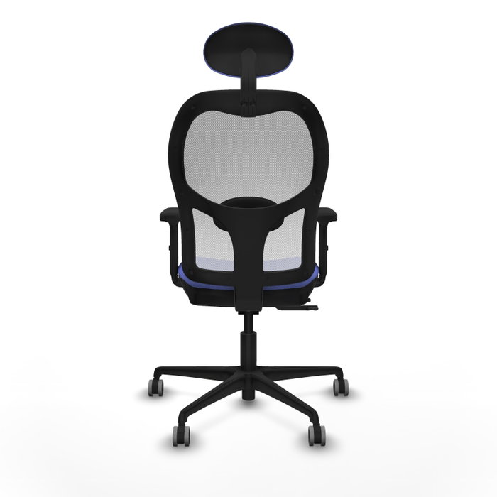 PIQUERAS Y CRESPO Silla de oficina Jorquera con mecanismo Sincro/Traslack, Azul claro y Blanco