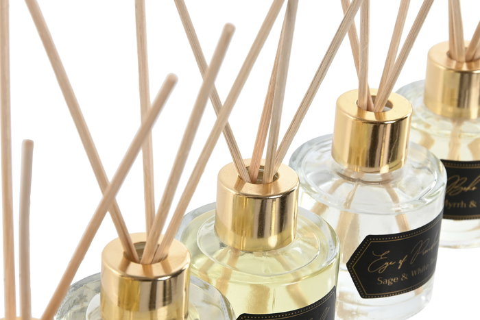 DKD Home Decor Ambientador Mikado Indio Black Magic 24 Negro Dorado 5 x 20.5 x 5.5 cm (6 Unidades) 50ml