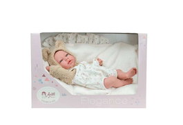 Muñecas Arias Muñeca Elegance 40 cm Andie Beige con Cojín, Muñeco de Peso, Edad 3+ años, Idioma Español