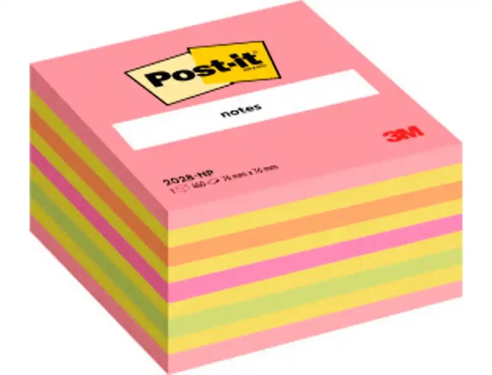 Post-It Cubo de Notas Adhesivas 76x76 mm Colores Neón y Pastel Post-It Cubo de Notas Adhesivas 76x76 mm Colores Neón y Pastel