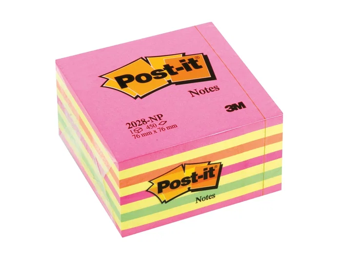Post-It Cubo de Notas Adhesivas 76x76 mm Colores Neón y Pastel Post-It Cubo de Notas Adhesivas 76x76 mm Colores Neón y Pastel