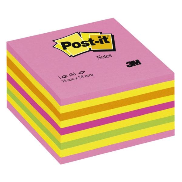 Post-It Cubo de Notas Adhesivas 76x76 mm Colores Neón y Pastel Post-It Cubo de Notas Adhesivas 76x76 mm Colores Neón y Pastel