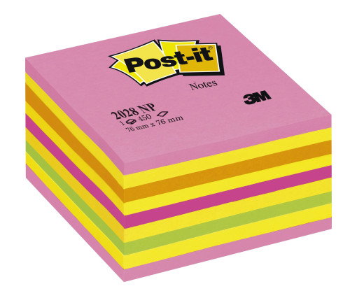 Post-It Cubo de Notas Adhesivas 76x76 mm Colores Neón y Pastel Post-It Cubo de Notas Adhesivas 76x76 mm Colores Neón y Pastel