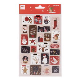 APLI Set de 5 Pegatinas Navidad Xmas Cuadros