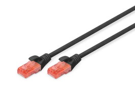 Digitus Cable de parcheo Cat6 U-UTP de cobre, LSZH, 0,5 m, negro