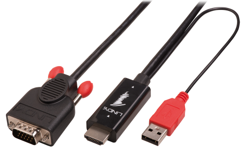 Lindy Cable Adaptador HDMI a VGA Negro 2,0m