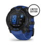 Garmin Instinct 3 Reloj Inteligente GPS AMOLED Negro 45 mm con Banda de Silicona Azul Bolt y Negro, Resistencia al Agua 10 ATM, Seguimiento de Actividad Multideporte