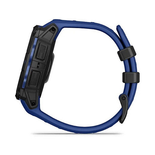 Garmin Instinct 3 Reloj Inteligente GPS AMOLED Negro 45 mm con Banda de Silicona Azul Bolt y Negro, Resistencia al Agua 10 ATM, Seguimiento de Actividad Multideporte