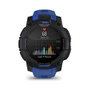 Garmin Instinct 3 Reloj Inteligente GPS AMOLED Negro 45 mm con Banda de Silicona Azul Bolt y Negro, Resistencia al Agua 10 ATM, Seguimiento de Actividad Multideporte