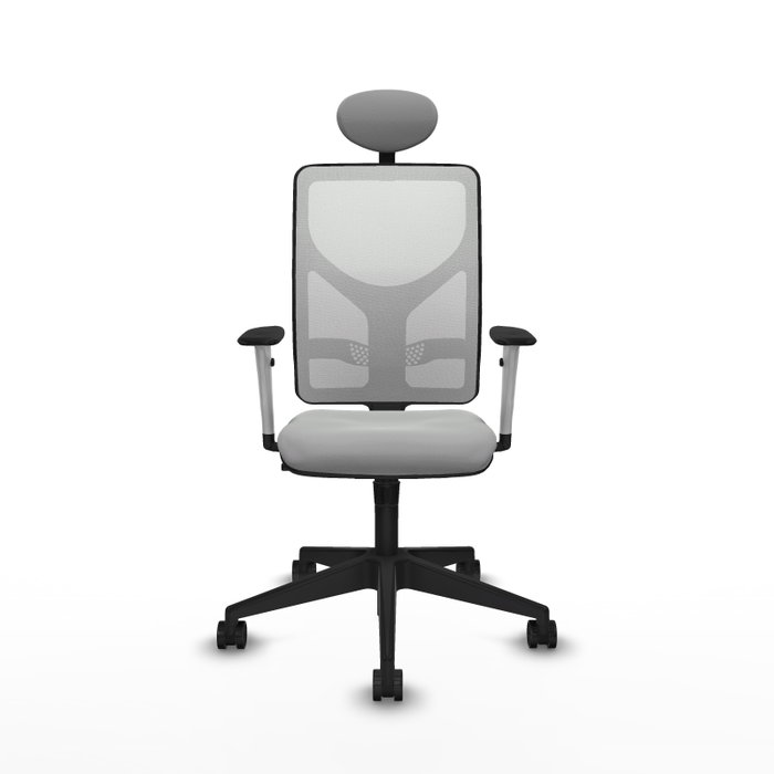 PIQUERAS Y CRESPO Silla de oficina Motilla con Mecanismo Sincro Gris claro y Blanco
