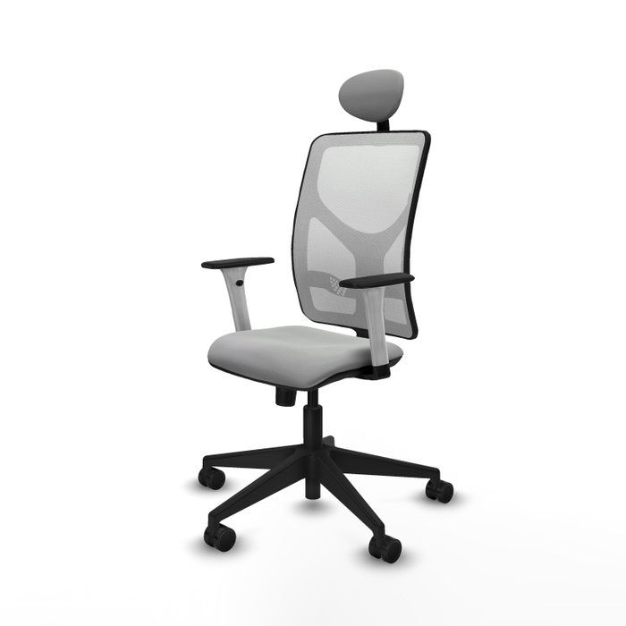 PIQUERAS Y CRESPO Silla de oficina Motilla con Mecanismo Sincro Gris claro y Blanco