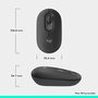 Logitech Ratón Inalámbrico Pop Mouse Grafito con Botón Personalizable para Emoji, Bluetooth 5.1, 4000 DPI, Easy-Switch Multidispositivo, Hasta 24 Meses de Batería