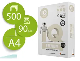 Iq premium Papel Din A4 90 Gramos Paquete de 500 Hojas Blanco Multifuncion