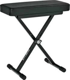 Quiklok Banqueta Piano X "Basic" Negro Imitación Cuero Altura Ajustable 480-580mm Plegable