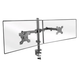 Mars Gaming Soporte Dual para 2 Monitores MARM2, Brazos Articulados, 13"-27", VESA 75x75/100x100mm, Ajuste de Altura, Inclinación y Rotación 360°