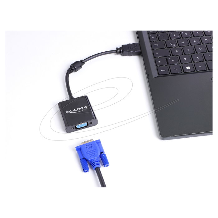 DeLOCK 61077 Adaptador HDMI tipo A Macho a VGA D-Sub Hembra Negro