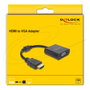 DeLOCK 61077 Adaptador HDMI tipo A Macho a VGA D-Sub Hembra Negro