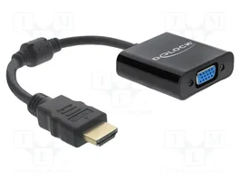 DeLOCK 61077 Adaptador de vídeo HDMI macho a VGA hembra, negro