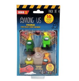 Bizak Figuras Among Us S2 Caja Pack con 4 figuras y 16 modelos para coleccionar