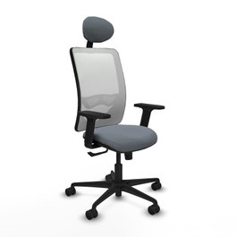 PIQUERAS Y CRESPO Silla de oficina Zulema con mecanismo Sincro, Gris y Blanco
