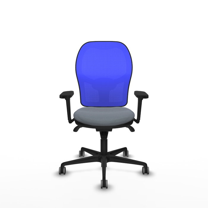 PIQUERAS Y CRESPO Silla de oficina Jorquera con mecanismo Sincro, Tela Gris y Malla Azul